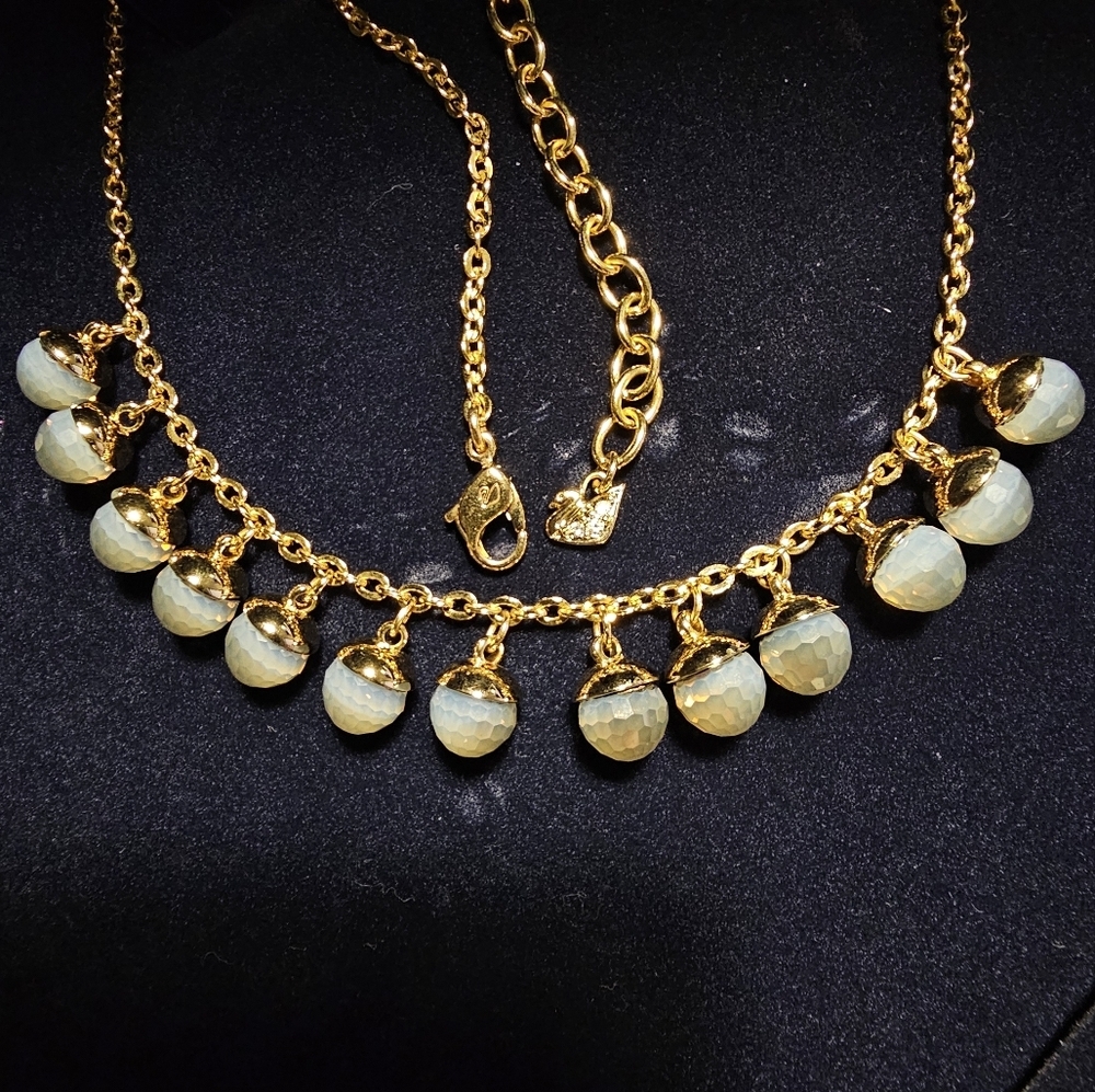 🇦🇹 Swarovski Crystal Beads Gold-Plated Necklace - Picture 4 of 16